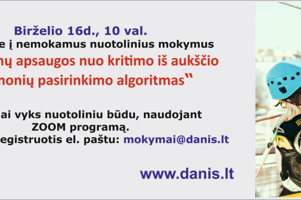 Tinkamų apsaugos nuo kritimo iš aukščio priemonių pasirinkimo algoritmas